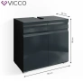 Шкаф за подмивка черен гланц Vicco 2120, снимка 2