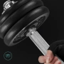 SONGMICS Комплект от 2 чугунени дъмбели, 2 x 15 кг тежести, регулируеми за мъже и жени, стоманена др, снимка 4