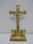 № 8457 Стар настолен свещник – Кръст с разпятие , снимка 4