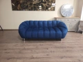 Син диван тройка от плат кадифе, снимка 1