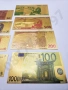 Лот 8бр златни банкноти/златна банкнота + сертификат - ЕВРО EURO, снимка 5