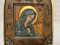 Ръчно рисувана икона на Света Богородица Долороса с миниатюри, снимка 3