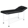 Стационарно двусекторно метално козметично легло за масаж и козметика KL812, Бял/Черен 