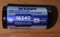 Нова презареждаема Йонно-Литиева Батерия Xtar 16340 650mAh, снимка 1