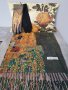 Кашмирен шал с принт на картина по творби на известни художници в комплект с ръкавици, снимка 6