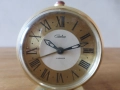 Рядък будилник часовник Слава със златист циферблат, снимка 2