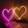 Светещо сърце, нощна лампа, Led неон, USB, снимка 2