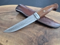 Ловен нож дамаска стомана с кожена кания ,LN435, снимка 11