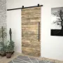 vidaXL Комплект механизъм за плъзгаща врата SKIEN 183 см стомана черен, снимка 3