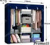 Текстилен триклирен гардероб, Органайзер за дрехи 130х175х45 см., снимка 2