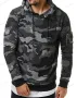 Мъжки камуфлажен суичър с дълъг ръкав с джоб и качулка, 2цвята , снимка 6