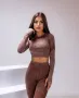 Спортен кафяв дамски комплект от две части , снимка 5