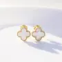 Златен комплект Van cleef бял седеф, снимка 4