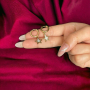 Позлатени прекрасни нежни обеци от медицинска стомана  с цирконии и перли., снимка 1 - Обеци - 44836948