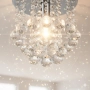 Модерен таванен полилей с големи кристални сфери и основа в сребристо, снимка 2
