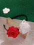 Аксесоари за коса ''Бяла и червена роза'', снимка 3
