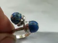 Сребърен пръстен с Варисцит , снимка 1