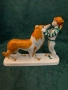 Рядка Статуетка „Момиче с куче“, Дулевский фарфоровый завод (Дулево), СССР, 1968-1991 г., снимка 1