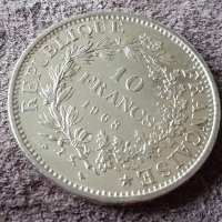 10 франка 1968 Франция СРЕБРО сребърна монета в качество 1, снимка 2 - Нумизматика и бонистика - 41372892
