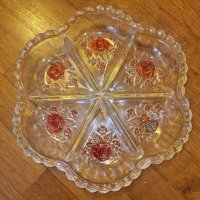 Немски кристален поднос купа за ядки мезета или сладки, снимка 1 - Декорация за дома - 44349449
