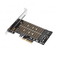 Адаптер M2 SSD NVMe+SATA (M-key+B-key) to PCI Express 3.0 4x adapter, снимка 2 - Кабели и адаптери - 35731532