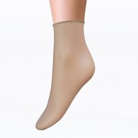 Donna BC 10DEN италиански луксозни светлобежови чорапи без ластик гладък чорап за разширени вени﻿﻿, снимка 3 - Дамски чорапи - 29487932