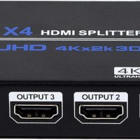 1x4 HDMI сплитер 4K, 3D, снимка 2 - Мрежови адаптери - 41643001