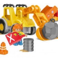Детски конструктор с големи части с фигури (трактор за пътни ремонти), снимка 4 - Коли, камиони, мотори, писти - 39425376