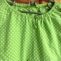 Зелена рокля на бели точки, снимка 4 - Детски рокли и поли - 34038805