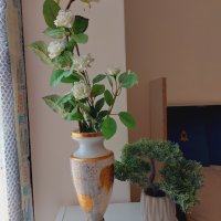 Изящна двуцветна ваза с 24 каратово злато.Vases for flowers Bohemia, снимка 9 - Вази - 40838253