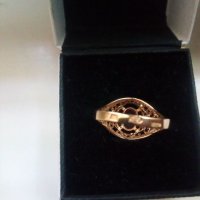 Съветски златен пръстен ажур 583, снимка 4 - Пръстени - 41831386