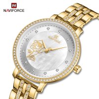 Дамски часовник NAVIFORCE Gold/Silver 5017 GW. , снимка 2 - Дамски - 34725290