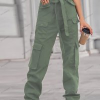 Модни дамски карго панталони с много джобове, 4цвята - 023, снимка 16 - Панталони - 41776112