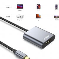 BENFEI USB C към 4К HDMI адаптер, Thunderbolt 3, алуминиев корпус, снимка 3 - Лаптоп аксесоари - 35664506