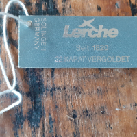 нож и ножица комплект Лерхе Lerche Солинген Solingen с 24 карата златно покритие и китайски лак,, снимка 13 - Антикварни и старинни предмети - 36132439