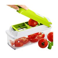 Кухненско Ренде за плодове и зеленчуци с контейнер - Nicer Dicer Plus от 13 части, снимка 3 - Прибори за хранене, готвене и сервиране - 41364569