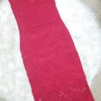 НЕВЕРОЯТНО КРАСИВА червена дантелена рокля по тялото с остро деколте , снимка 1 - Рокли - 41785955