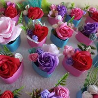 Кутийка сърце с аранжировка цветя, снимка 2 - Декорация за дома - 39370662