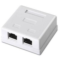 Розетка/кутия за интернет, LAN, 2xRJ45 8pin(ж), CAT6, снимка 1 - Мрежови адаптери - 42341587