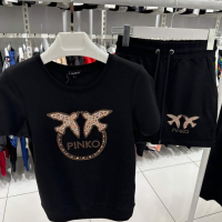 дамски висококачествени екипи тениска и панталонки pinko burberry, снимка 1 - Спортни екипи - 44603552
