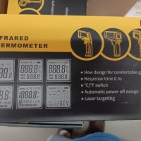 Термометър инфраред безконтактен с лазерно насочване -50гр до 650гр, снимка 3 - Друга електроника - 41530457
