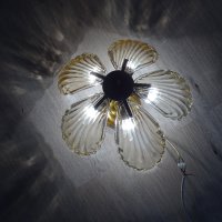 Винтидж висящ полилей от стъкло Murano Italy Barovier, снимка 4 - Лампи за таван - 42600361