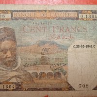 Банкнота 100 франка Алжир , снимка 1 - Нумизматика и бонистика - 28140318