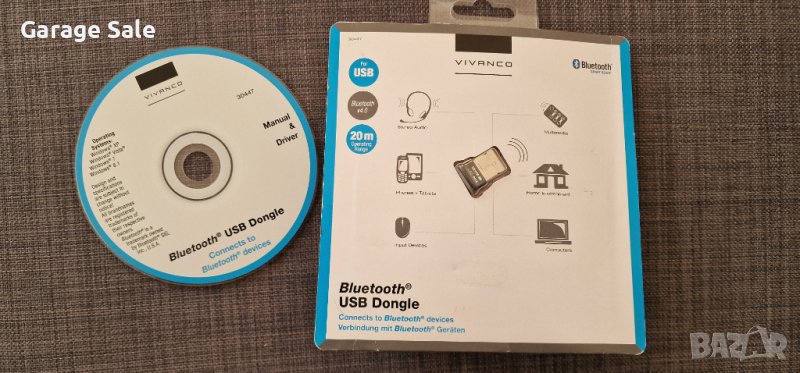 VIVANCO USB Bluetooth Dongle v4.0, Class 2, снимка 1