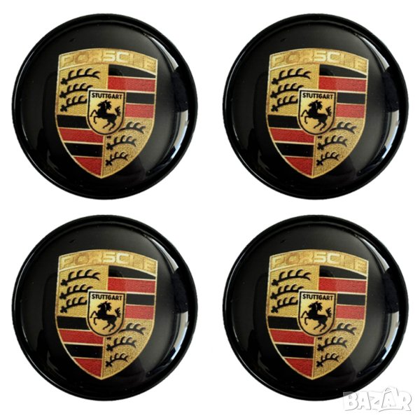 капачки за джанти Порше Porsche черни 58мм комплект от 4 броя , снимка 1