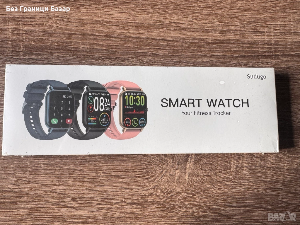 Смарт часовник Sudugo P66E фитнес тракер с 1.85” цветен TFT дисплей, пулсомер, крачкомер, IP68 , снимка 1