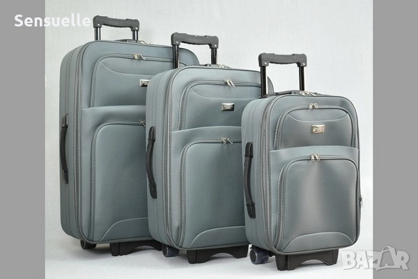 Комплект 3 куфара - текстил, снимка 1