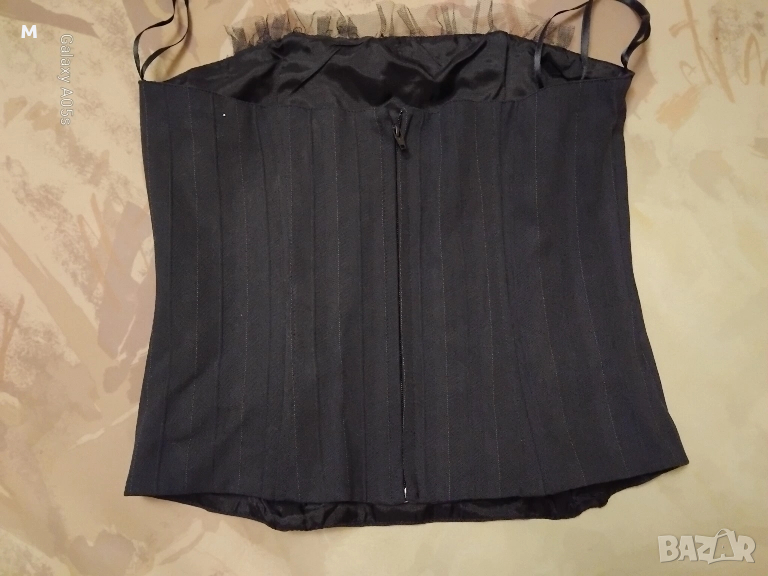 Черен корсет с тюл, снимка 1