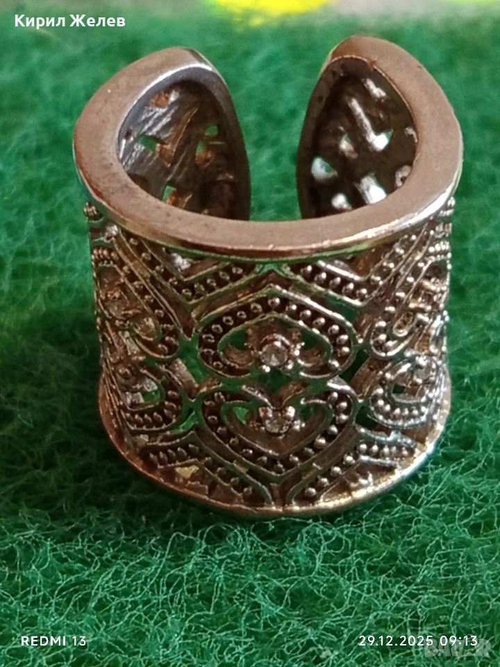 Сребърен пръстен ДАНТЕЛА от който струй светлина и снежно изящество 51828, снимка 1