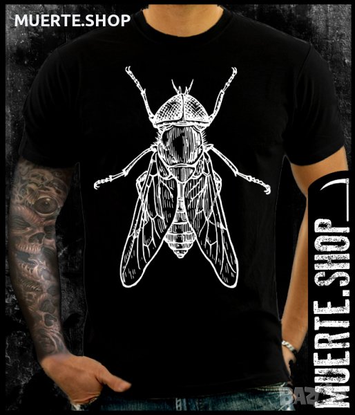 Черна тениска с щампа FLY GRAPHIC, снимка 1